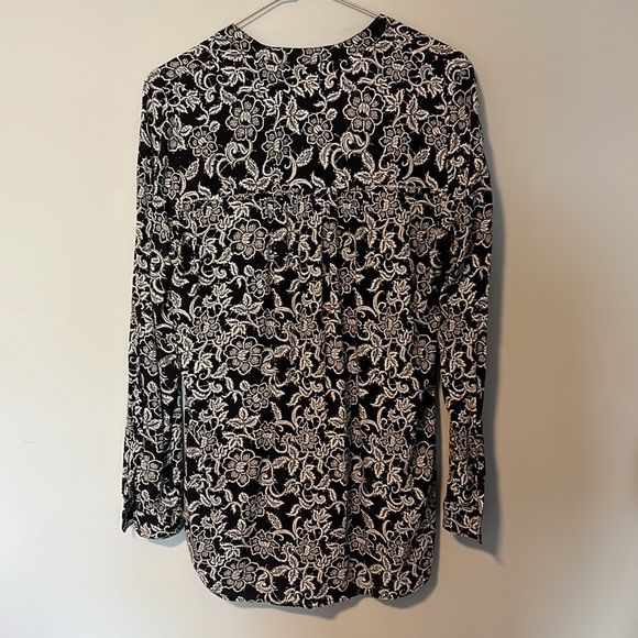 Hugo Boss Orange Floral sz 4/M Long Sleeve Half Buttons - Picture 4 of 7